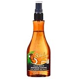 Rico en auténtico monoï de Tahití y en acelerador natural de bronceado, este aceite seca es dedicada a los amantes del sol. que hidrata la piel y intensifica el bronceado para un efecto brillante y satinado. Su suave aroma de nuez de coco, fruta exótica por excelencia, deja un agradable olor en el conjunto del cuerpo.