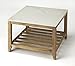 HomeRoots Natural Wood Marble, Mango Wood Solids Brayden Marble Bunching Coffee Table