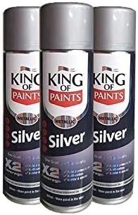 King of Paints Black Gloss Spray Aerosol Paint 500ml Cans x1