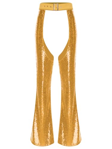 Pantalon pailletée ajusté à la taille pour un costume de clubbing confortable et audacieux