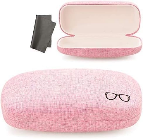 Hard Shell Eyeglasses Case, Linen Fabrics, Large Sunglasses Case Concise…
