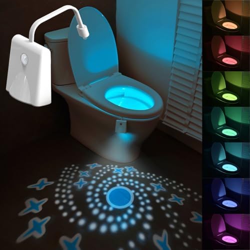 HOTUT Toilet Night Light, 16 Colors Home Toilet Light Bathroom Body - View #4
