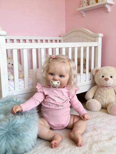 Muñeca Realista Reborn Bebé Niña 50 cm Pelo Rubio miniatura 7