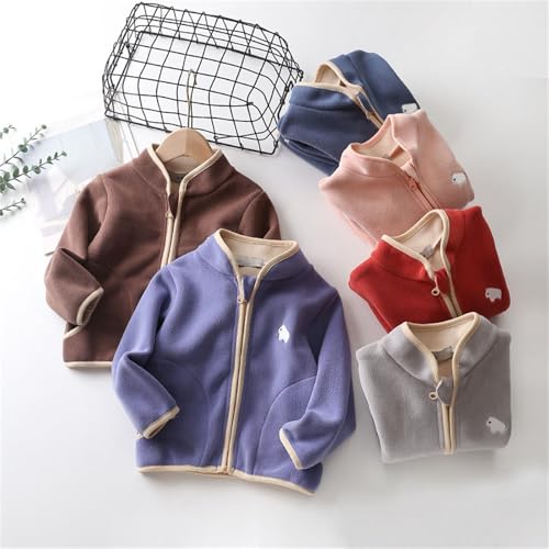 Boys Girls Polar Fleece Jacket Kids Toddler Full Zip Jacket Comfy Fleece Sweatshirt Stand Collar Fall Windproof Coat4