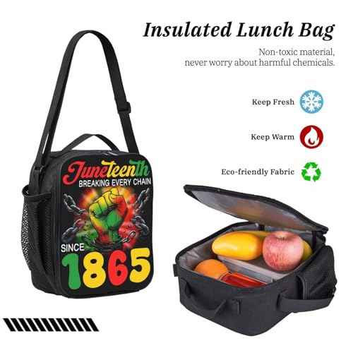 Juneteenth Breaking Every Chain Since 1865 17 Inch Backpack Sets Lunch Bag Lightweight Daypack for Men Women 3Pcs4