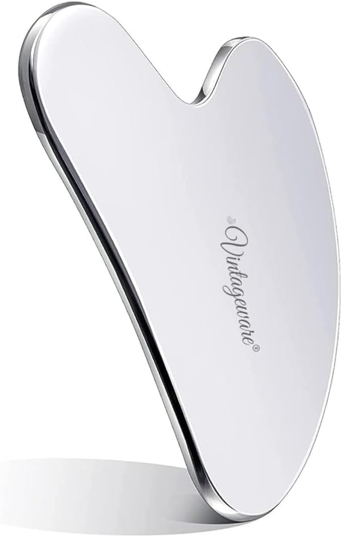 Gua Sha for Face | Reduces Puffiness, Promotes Lymphatic Drainage, Tightens & Lifts Skin | Medical Grade 304 Stainless Steel | Guasha for Face, Neck, Back (Heart Shape)