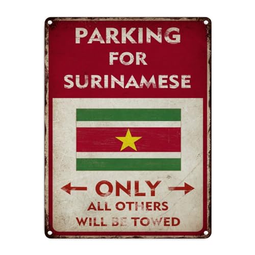 JuneLucky Parking for Surinamese Only All Others Will Be Towed ���^���T�C�� 12x16 ���B���e�[�W ���H �X�g���[�g �x�� ���m�点 �A���~�ʊŔ� ����&���O���� �h���A���~�T�C�� �E�H�[��