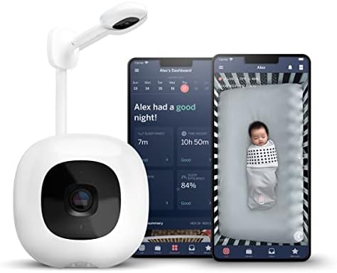 Nanit Pro Smart Baby Monitor & Wall Mount – Wi-Fi HD Video Camera, Sleep Coach and Breathing Motion Tracker, 2-Way Audio, Sound and Motion Alerts, Nightlight and Night Vision, Includes Breathing Band