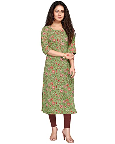 Image of Rajnandini Women's Cotton Straight Fit Straight Kurti