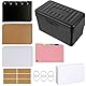 Schwarz Karteikasten Set, Karteikarten Box, Lernkarteibox mit Bunt Liniert, 15 Register, 6 Ringen, 6 Aufkleber, Karteikartenbox für Unterwegs Lernen, Notizen, Vokabel, Schulsachen, Büro, Zuhause