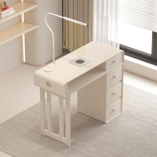 Mesa de Manicura Profesional — Mesa para Uñas Multifuncional con Sistema de Aspiración Iluminación Oculta Carga Inalámbrica y Sistema de Extracción de Polvo para Salones de Manicura y Uso Doméstico(31