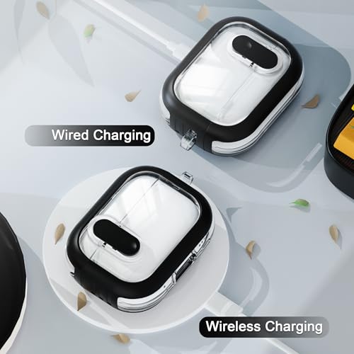 Image of for Airpods Pro 2nd Generation Case with Secure Lock, Compatible with Airpods Pro 2nd /1st Gen, Clear TPU Transparent Military Grade Shockproof Case. Black