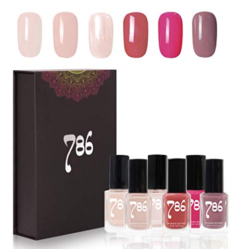 786 Cosmetics Nail Polish Set - Vegan, Cruelty-Free, Halal Nail Polish, 6 Full Sized Nail Polishes (Pink Set)