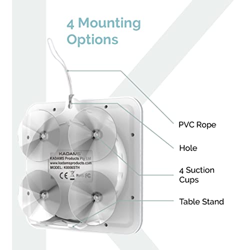 Kadams Bathroom Digital Clock With Large Lcd Screen - Shower Wall Clock With Timer - Water Resistant - Temperature & Humidity Display - Calendar Display - 4 Mounting Options (Silver) #TOP7