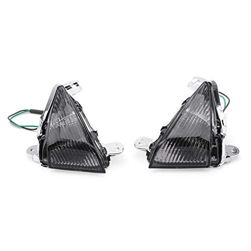 Areyourshop Front Turn Signals For Lens for Kawasaki ZX14R 2006-2010, ZX10R 2006-2007, ZX636/ZX6R 2005-2010, Ninja 650F 2006-2008, Concours 2008-2010 (Smoke)
