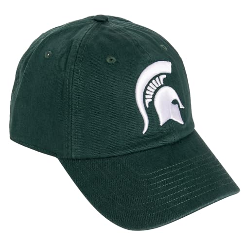 Desert Cactus Michigan State University Baseball Hat Spartans MSU Brimmed Embroidered Hats Cap Adjustable Cloth Strap Adult (Style B1) Green