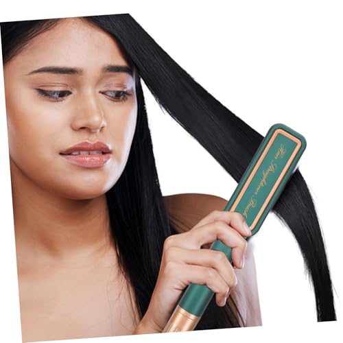 Plancha para el cabello BETOOKY con temperatura ajustable y placas de cerámica, para mujeres, con enchufe estadounidense, herramienta eléctrica para peinar el cabello en viajes y uso doméstico, diseño negro y verde oscuro miniatura 5