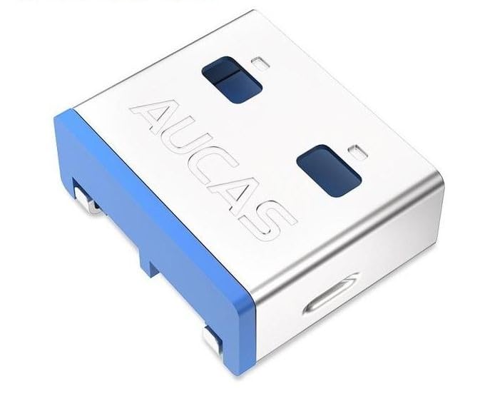 AUCAS USB Port Blocker - Pack of 10 with 1 Key, Blue - Image 2