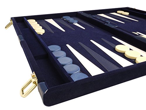 Set de Backgammon Deluxe 15 pulgadas azul miniatura 2