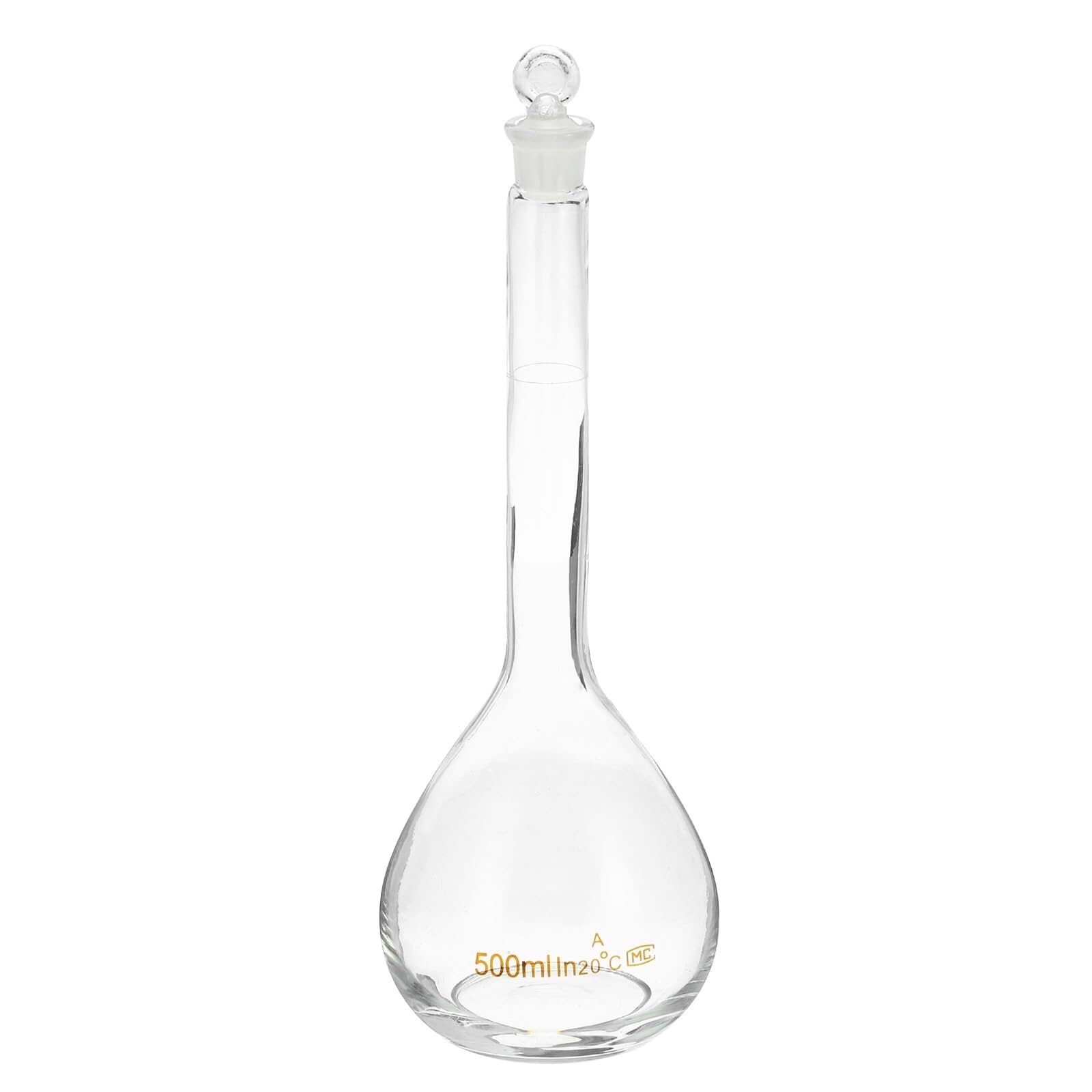 Matraz aforado 5ml - Vidrio borosilicato 3.3 con tapón para experimentos de laboratorio precisos(500ml)