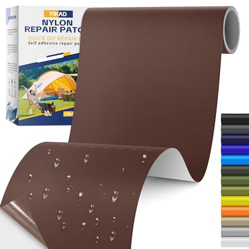 Fabric Repair Tape, Self Adhesive Nylon Repair Patch Kit Dark Brown 4"x 70"