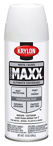 Krylon K09146007 COVERMAXX Spray Paint, Gloss White, 12 Ounce