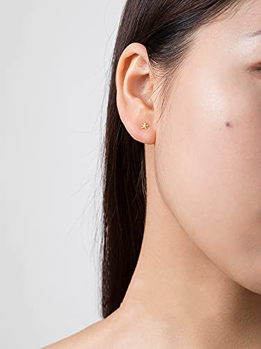 18G Tiny Flower Stud Cartilage Earrings for Women 925 Sterling Silver Mini Cute Daisy 3mm Ball Barbell Screw Back Studs Sleeper Tragus Post Minimalist Hypoallergenic Piercing Body Jewelry3