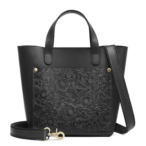 Bolso Tote Mini de Cuero S-ZONE con Correa Ajustable miniatura 1