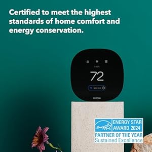 Ecobee3 lite smart thermostat programmable wifi thermostat works with siri alexa google assistant energy star certified diy install black  urban country home decor