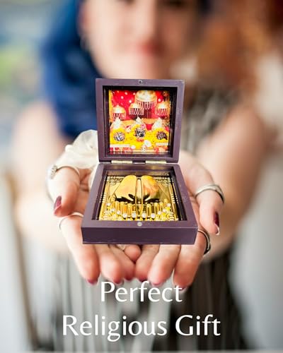 Image of Vaishno MATA Pocket Temple Charna Paduka Pindi Swaroop Vaishno Devi | Gold Plated Box God Idol Bhagwan | Religious Gift for Mom & Dad | Diwali Gift Item for Parents (Vaishno MATA)