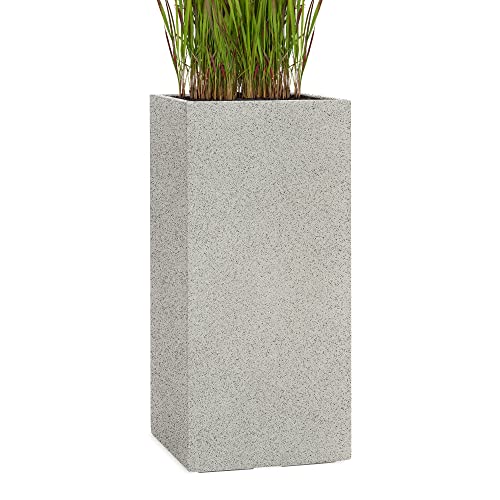 Pflanzwerk® Pflanzkübel Tower Granit Grau 50x23x23cm *Frostbeständiger Blumenkübel* *UV-Schutz* *Qualitätsware*