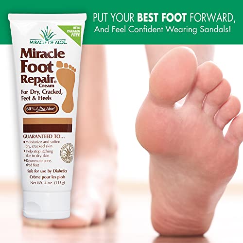 Miracle Foot Repair Cream 2-Pack 4 Ounce, Fast Relief For Dry, Cracked, Itchy Feet Heels, Moisturizes Softens, Helps Athlete's Foot, Diabetic-Safe, Restores Comfort Ingrown Toenail Solution, Stop Odors #TOP5