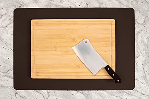 Image of GASARE, Set of 2, Extra Large, Thick, Silicone Mats for Kitchen Counter, Heat Resistant Mats, Countertop Protector, Non-Slip, Easy to Clean, 25 x 17 Inches x 1.4mm, Brown