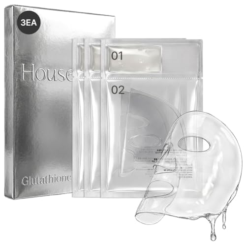 Image of House of B Glow Glutathione 2-Step Face Film Set for Wrinkle Reduction & Skin Tone Enhancement, Shine Your Light with 3 Counts Korean Mask