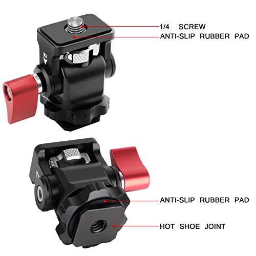 Field Monitor Mount Camera Monitor Holder Swivel and Tilt Adjustable Monitor Holder Mount with Cold Shoe for 5/7 inch Monitors,Support Tilt 180° and Swivel 360°(Updated Design) - Image 4