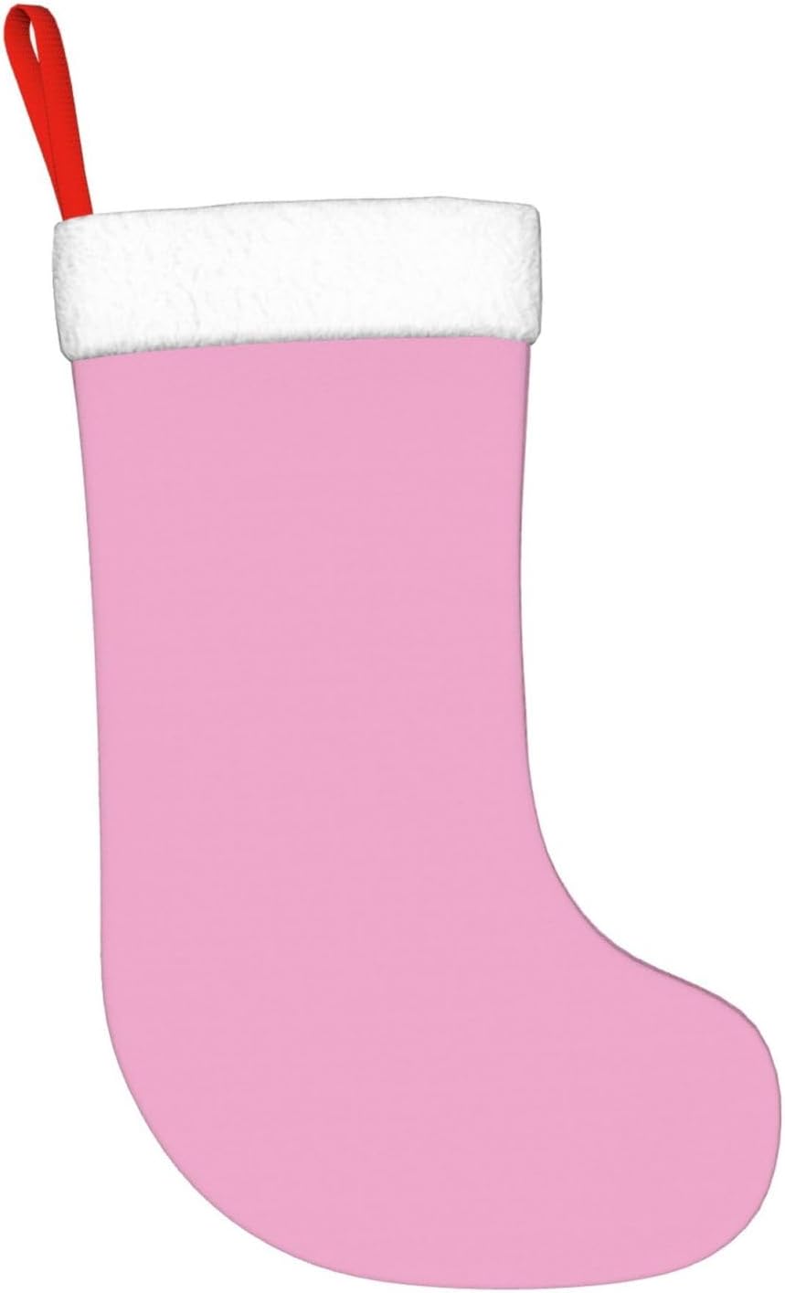 Lavender Pink Print Christmas Stockings, Hanging Fireplace Xmas Decor image 2