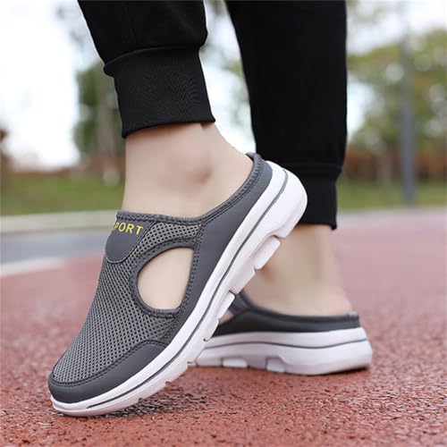Mens Breathable Mesh Slip-On Platform Mules Fashion Backless Lightweight Half Loafers Non-Slip Walking Driving Slippers2