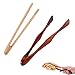 2 Piezas Pinzas de Madera de Cocina, Pinzas de Bambú, Pinzas Pan Madera, Pinza de Tostadas, para Clip de Parrilla, Clip de Ensalada, Salchicha, Pasta, Ensalada, Tostadas, Buffet, Pescado, 2 Estilos