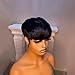 RUISENNA Pixie Cut Wig Human Hair for Black Women Pixie wigs Human Hair Glueless Wig None Lace Front Wig with Bangs Natural Black Bob Straight Full Machine Made Short Layered for daily use 1B