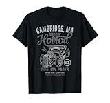 Cambridge MA USA Hotrod Vintage Diseño de coche envejecido Camiseta
