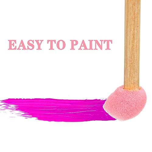 Whqxfdz 40 Pieces 0.8 Inch Round Sponge Foam Brush Set Paint Sponge Brush Wooden Handle Foam Brush Sponge Painting Tools For Painting Crafts(0.8Inch) #TOP3