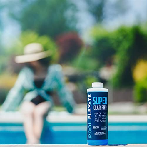 Pool Elevate Pool Water Clarifier - Cloudy Water Treatment - Super Clarifier Solution For A Blue Clear Swimming Pool Or Spa Above Or Inground Pool - Crystal Clear Water All Season Long - 32 Oz #TOP5