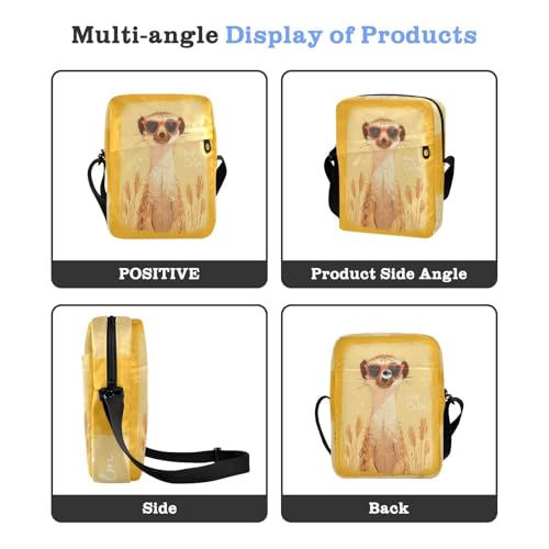 Yellow Simple Animal crossbody messenger bag shoulder bag crossbody Womens Crossbody Purses Adjustable Strap for School Travel4