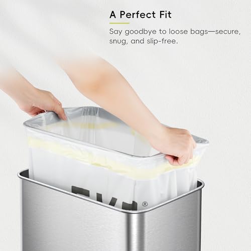 Image of EKO 12.9 Gallon / 45-49 Liter, 110 Count Drawstring Trash Bags, Extra-Strong Unscented Garbage Bags, Easy-Dispense Roll for Kitchen & Household Use, Resists Tears, Leaks and Punctures, Code J, White