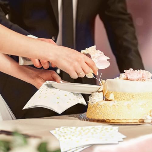 Servilletas de papel doradas Tofficu decorativas con estampado brillante para shower y cumpleaños 7