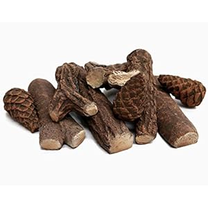 9-delige keramische houtset, deco-hout voor bio-ethanol- en gashaarden