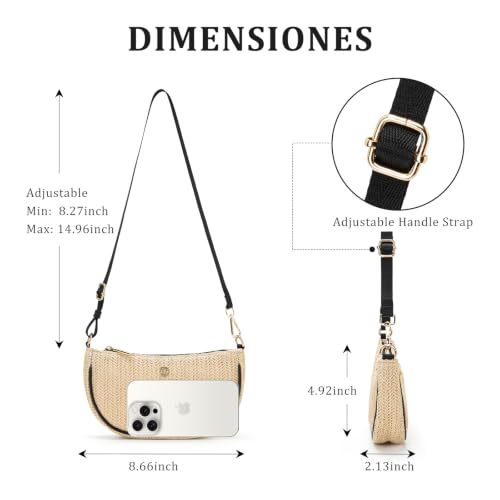 Image of Shoulder Bag for Women Handbags with Adjustable Strap Underarm Purse Mini Clutch Purses Trendy Crescent Bags 1L