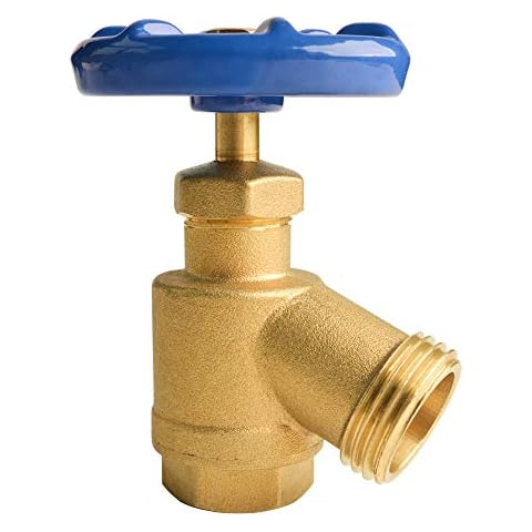HYDRO MASTER Brass Garden Valve Bent Nose 1/2" FNPT x 3/4" MNH Fit Most Garden Hoses Cover
