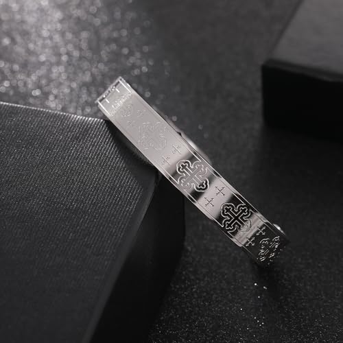 NIGHTCRUZ Botonee Cross Cuff Bangle, Stainless Steel Jesus Crucifix Bangle, Religious Faith Jewelry for Women Men2