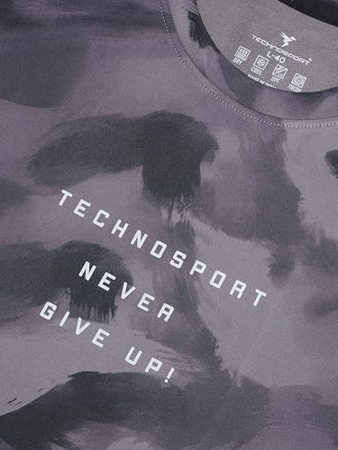Image of TECHNOSPORT Men's Regular Fit Half Sleeve Crew Neck T-Shirt, TECHNOCOOL+ Quick Dry Moisture Wicking Stretchable Sports Gym and Casual Wear